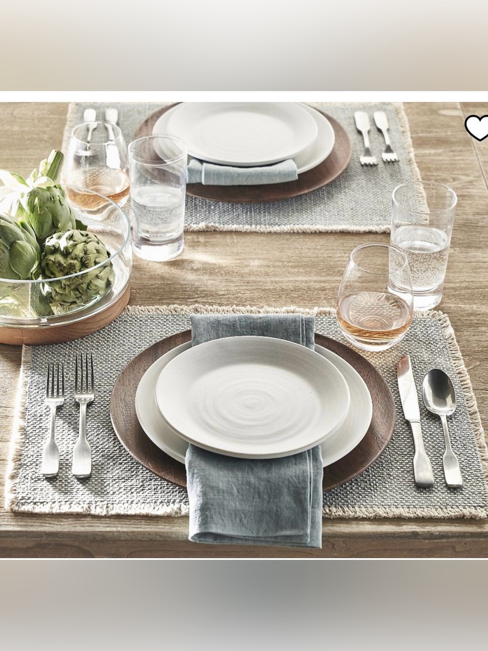 Mason Handwoven Cotton Fringe Placemats Set Of 4 Pottery Barn Color:Dusty Blue